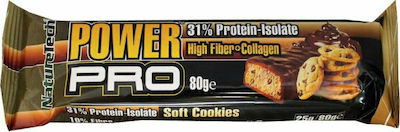 NatureTech Power Pro Higher Fiber & Collagen Μπάρα με 31% Πρωτεΐνη & Γεύση Soft Cookies 80gr