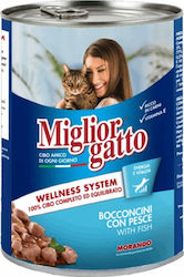 Morando Miglior Gatto Wellness Wet Food for Adult Cats In Can with Fish 1pc 405gr