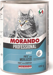 Morando Professional Wet Food for Adult Cats In Can with Cod Πατέ 1pc 400gr