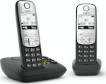 Gigaset A690 A Duo Cordless Phone (2-Pack) with Speaker Black