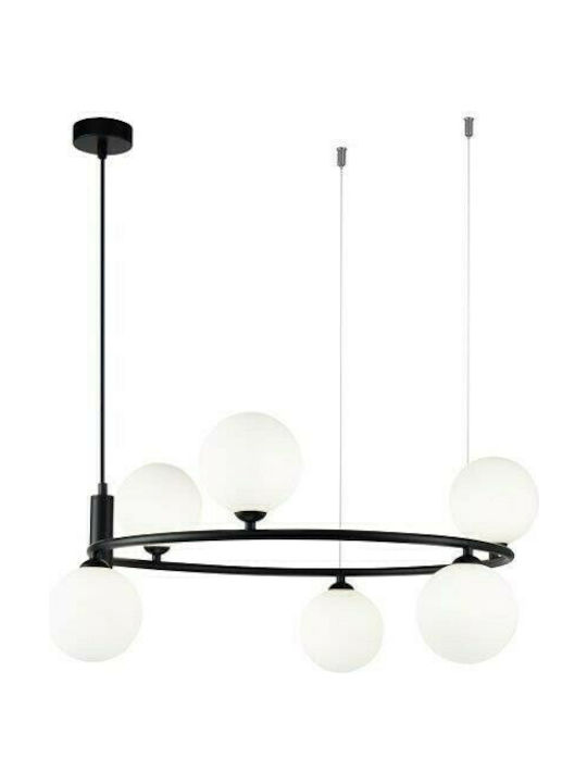 Maytoni Ring Pendul Candelabru Bilă pentru 6 becuri G9 Negru