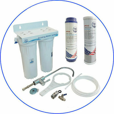 Aqua Pure 2-Stage Under Sink / Central Supply Water Filter System Apduc 14 Essential with Faucet with 10" Replacement Filter Aqua Pure APCBL & Aqua Pure Plus APCLC 0.5μm