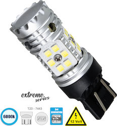 GloboStar Lămpi Autoturismului Extreme Series T20 Canbus LED 6000K Alb rece 12V 24W 1buc