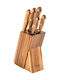 Lamart Knife Set with Block from Stainless Steel 5pcs