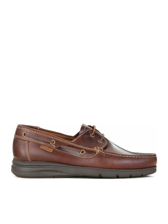 Sea & City Men's Leather Boat Shoes Tabac Brown