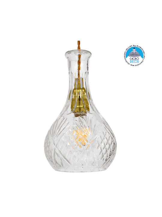 GloboStar Rum Ceiling Light Transparent with E27 Socket 14x23x23cm