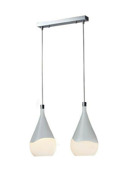 Maytoni Iceberg Pendant Light Two-Light Rail for Socket E14, E.14 White