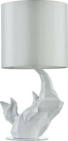 Maytoni Nashorn Tischlampe aus Kunststoff mit weißem Lampenschirm und Sockel