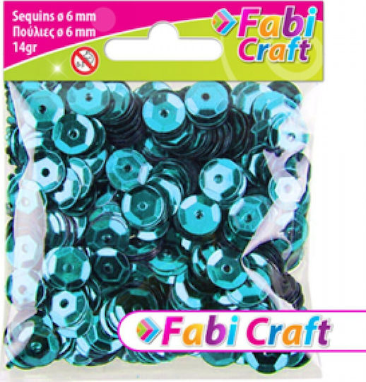Fabi Plastic Craft Sequin Blue Round Blue Beads 6mm 14gr 14gr