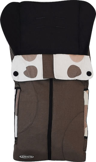 Graco Brown Circles Stroller Footmuff with Fleece Lining