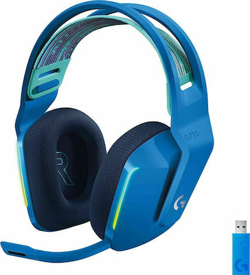 Logitech G733 Ασύρματο Over Ear Gaming Headset με σύνδεση USB Μπλε