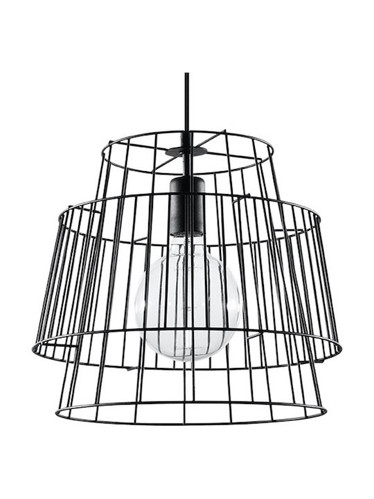 Sollux Gate Pendant Light Suspension Grid for Socket E27 Black