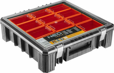 Neo Tools Tool Compartment Organiser 12 Slot with Removable Box Orange 40x40x12cm