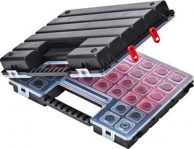 Patrol Tandem 300 Twin Tool Compartment Organiser 28 Slot Black 28.4x19.2x10cm