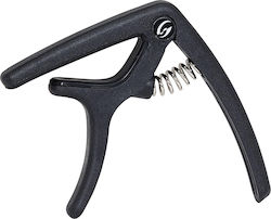 Soundsation Kunststoff Kapodaster Typ Auslöser für E-Gitarre ABS Universal Guitar Capo Schwarz in Schwarz Farbe