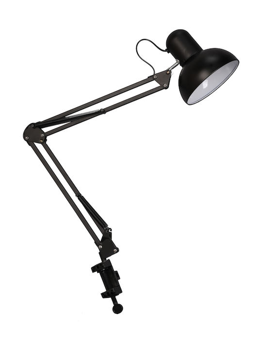 20.10.1103 Bürobeleuchtung mit klappbarem Arm für E27 Lampen in Schwarz Farbe