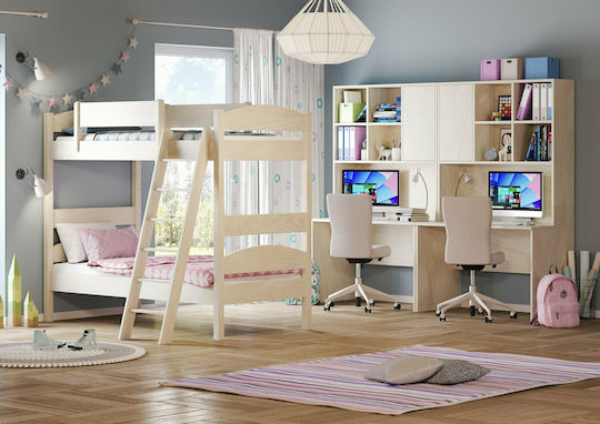 Loft Детско Легло Двуетажно Единично за Матрак 100x200см