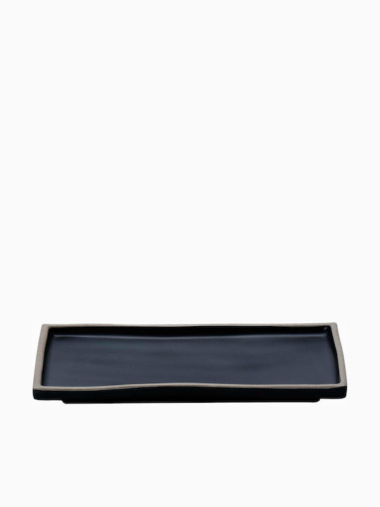 Horecabar E227 Teller Wüste Rechteckig aus Melamin Schwarz 21.3x11.4cm