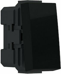 Aca Modys Recessed Electrical Lighting Wall Switch no Frame Basic Medium Aller Retour Black