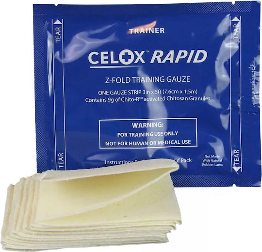 Celox Medical Trainer Rapid Z-Fold Training Gauze Μη Αποστειρωμένη Γάζα 7.6x150cm 1τμχ