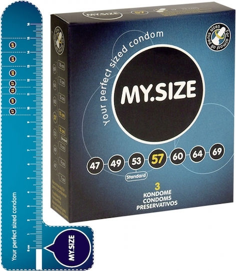 My Size Презервативи 57мм 3бр 57мм за Големи Размери Natural