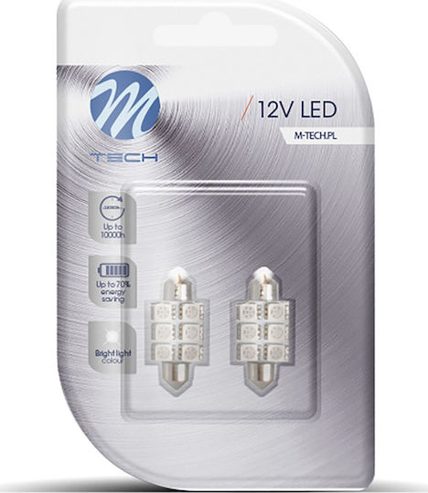 M-Tech Лампи Автомобила & Мотоциклета Premium C10W / C5W LED Червен 12V 1.44W 2бр