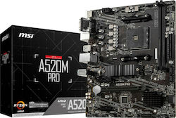 MSI A520M Pro Motherboard Micro ATX με AMD AM4 Socket