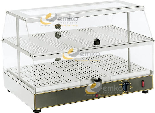 Roller Grill Vitrină încălzită cu cameră 2 Nivele cu 2 Locuri pentru Gastronomi și Putere 650W L59 x l35 x Î39 cm