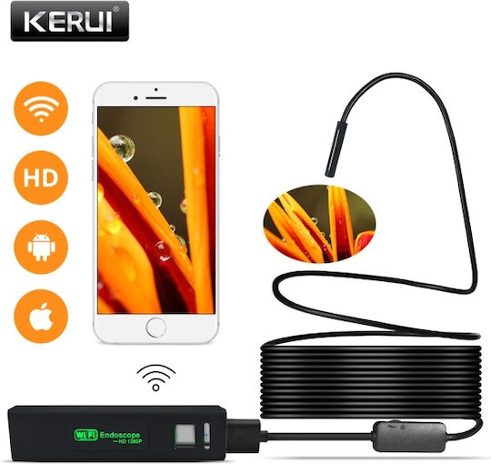 Kerui Ενδοσκοπική Κάμερα Wi-Fi για Κινητό με Ανάλυση 1280x720 pixels και Καλώδιο 5m