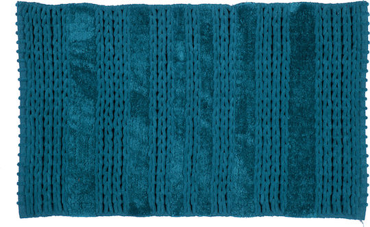 Nef-Nef Homeware Rutschfest Badematte Synthetisch,Polyester/Cotton/Leather Rechteckig Life 027023 Petrol 60x90cm