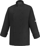 Egochef Σακάκι Σεφ 100% Microfiber Unisex Μαύρο με Μακρύ Μανίκι Ice