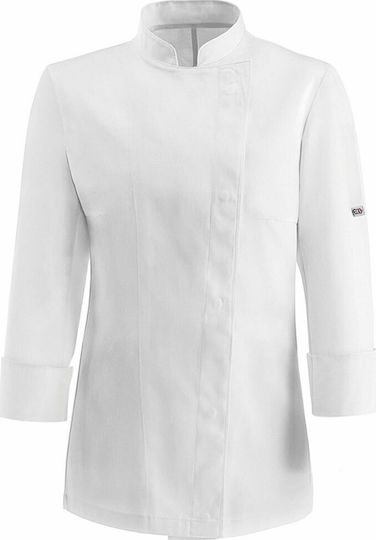Egochef Coat Chef 100% Cotton made Female White with Long Sleeve