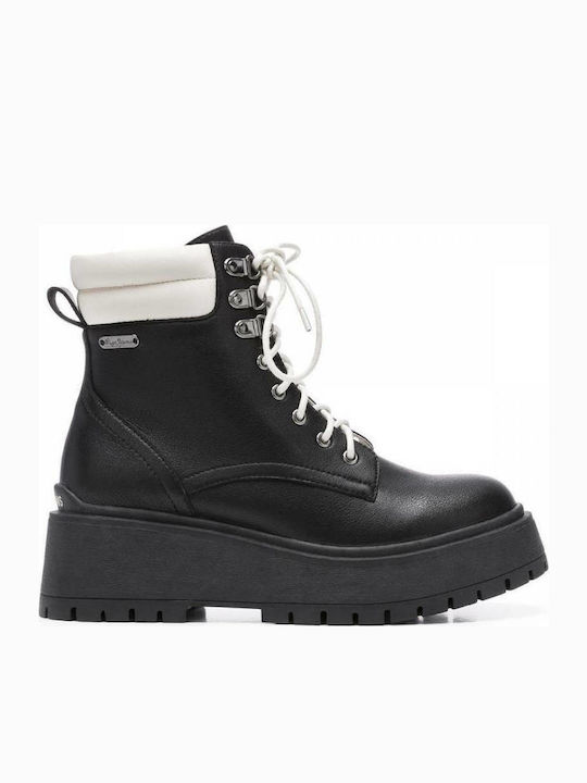 Bobbing Mixed Women's Ankle Boots with Medium Heel Black