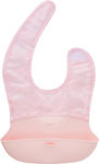 Easy Waterproof Bib Silicone with Hoop & Loop Fastener Pink