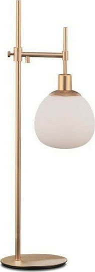 Maytoni Erich Metal Table Lamp for Socket E14 with White Shade and Gold Base