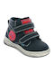 Andy Παιδικά Sneakers High Ανατομικά με Σκρατς Navy Μπλε