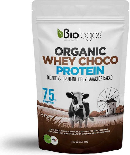 Viologos Organic Whey Choco Protein 75% Organic Protein Whey Gluten Free with Flavor Cocoa 500gr