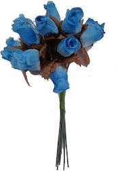 Set of 12 Decorative Blue Electric Flowers