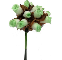 Set of 12 Decorative Green Flowers