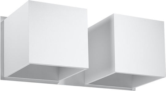 Sollux Quad 2 Modern Lamp Wall with Socket G9 White 31x14x14cm