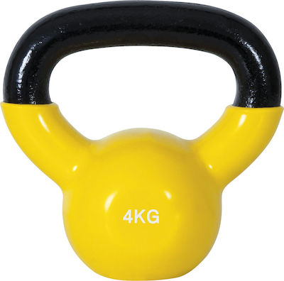 Amila Kettlebell Βινυλίου 4kg Κίτρινο