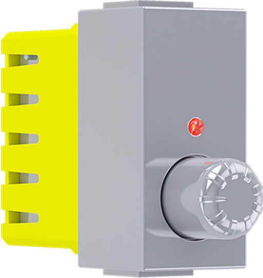 Aca Modys Χωνευτός Διακόπτης Dimmer χωρίς Πλαίσιο Κλασικός Περιστροφικός 300W σε Ασημί Χρώμα