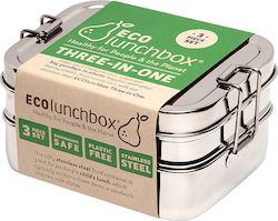 Ecolunchbox Three-In-One Classic Inox Ασημί 14x10.6cm 3τμχ