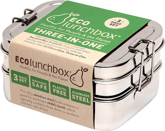 Ecolunchbox Three-In-One Classic Ασημί 3τμχ