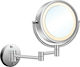 Karag Vergrößerung Runder Badezimmerspiegel LED aus Metall 15x15cm Silber