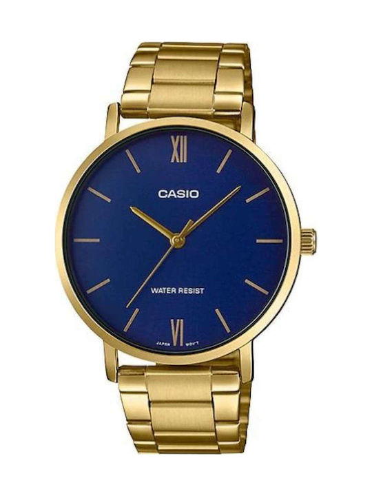Casio Herrenuhr 40mm Batterie mit Gold Rostfrei...