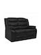 Two-Seater Artificial Leather Sofa Black 152x93cm