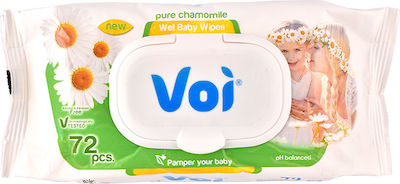 Voi by Smile Pure Chamomile Baby Wipes without Alcohol & Parabens with Chamomile 72pcs