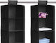 Fabric Hanging Storage Case For Clothes in Black Color 30x30x60cm 1pcs