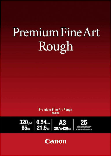 Canon FA-RG1 Hârtie Foto Premium Fine Art Smooth A3 320gr/m² pentru Imprimante Jet de cerneală 25 de hârtie fotografică